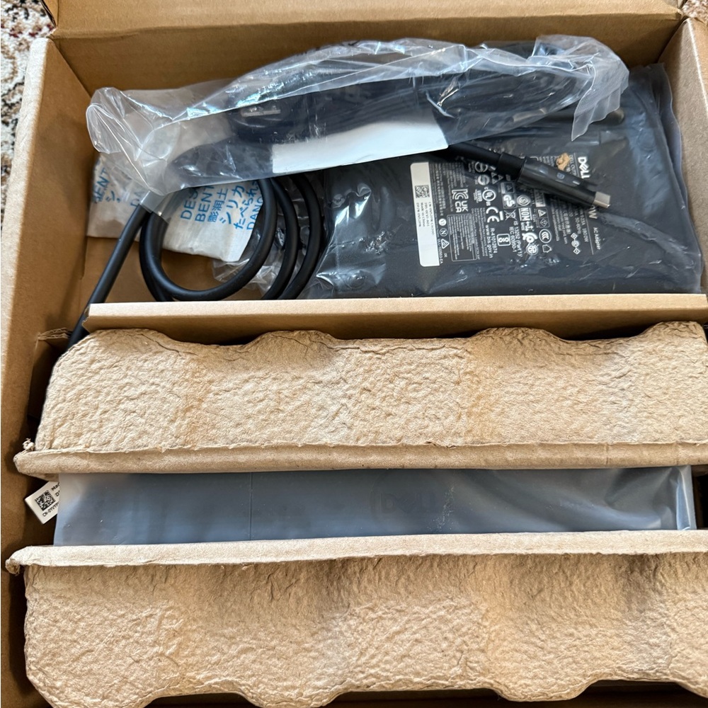 Dell Black Power Adapter with Regulatory Information